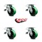 Service Caster 5 Inch Green Poly on Cast Iron Caster Set with Ball Bearing and Total Lock Brake SCC-TTL30S520-PUB-GB-4 - alternate 5